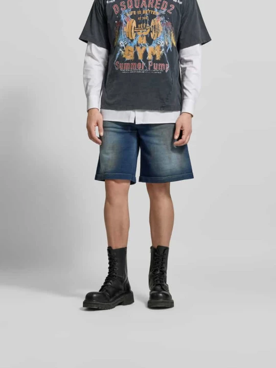 Zdjęcie produktu Szorty jeansowe o kroju baggy z bawełny Dsquared2 Granatowy