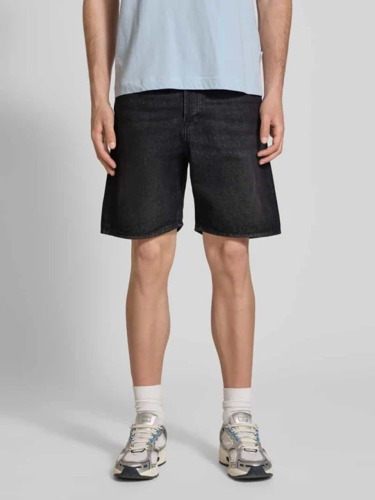 Zdjęcie produktu Szorty jeansowe o kroju loose fit z wpuszczanymi kieszeniami model 'TONY' Jack&Jones Czarny