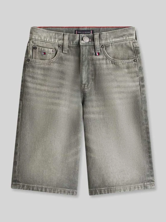 Zdjęcie produktu Szorty jeansowe o kroju regular fit z 5 kieszeni Tommy Hilfiger Średnioszary