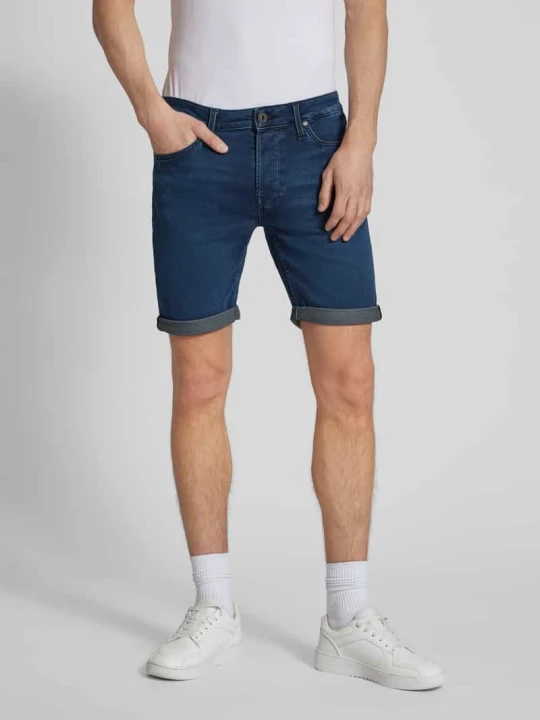 Zdjęcie produktu Szorty jeansowe o kroju regular fit z 5 kieszeniami Jack&Jones Ciemnoniebieski