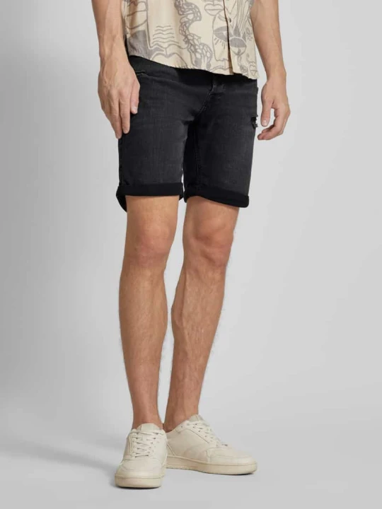 Zdjęcie produktu Szorty jeansowe o kroju regular fit z 5 kieszeniami model ‘RICK’ Jack&Jones Czarny