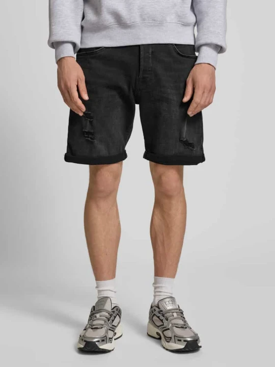 Zdjęcie produktu Szorty jeansowe o kroju regular fit z 5 kieszeniami model ‘RICK’ Jack&Jones Czarny