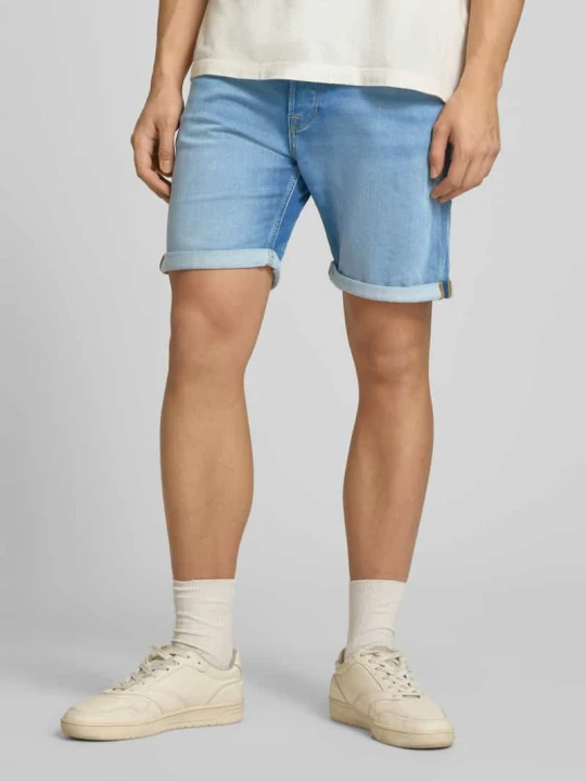 Zdjęcie produktu Szorty jeansowe o kroju regular fit z brzegiem model 'RICK' Jack&Jones Jasnoniebieski