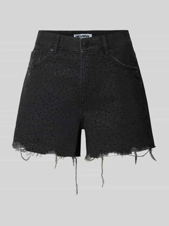 Zdjęcie produktu Szorty jeansowe o kroju regular fit z czystej bawełny REVIEW Czarny