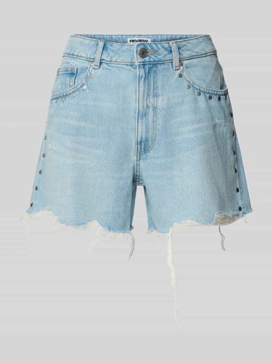 Zdjęcie produktu Szorty jeansowe o kroju regular fit z czystej bawełny REVIEW Niebieski