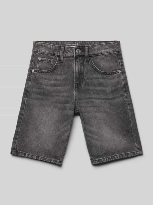 Zdjęcie produktu Szorty jeansowe o kroju regular fit z czystej bawełny Tom Tailor Czarny
