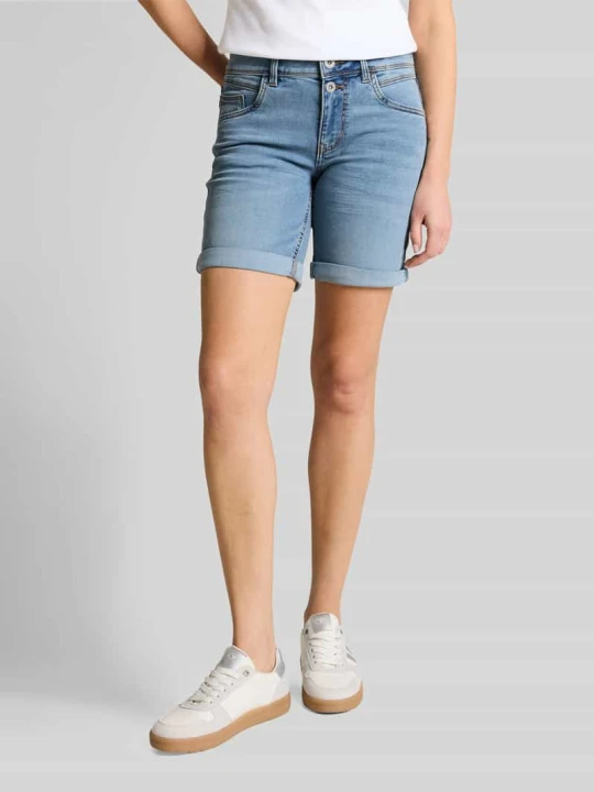 Zdjęcie produktu szorty jeansowe o kroju regular fit z detalem z guzikiem Tom Tailor Jasnoniebieski
