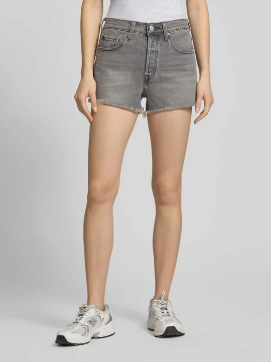 Zdjęcie produktu Szorty jeansowe o kroju regular fit z mieszanki bawełny model '501®' Levi's Antracytowy