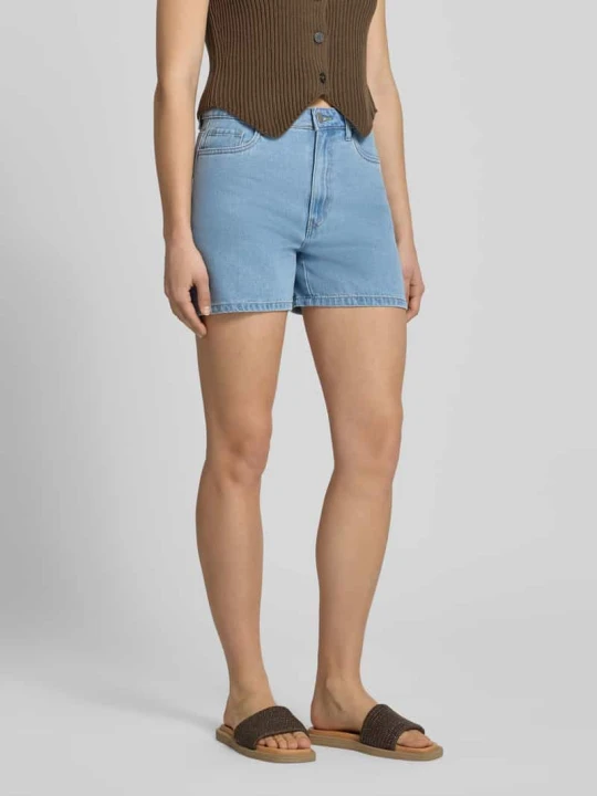 Zdjęcie produktu Szorty jeansowe o kroju regular fit z mieszanki bawełny model 'ABBI' Pieces Jasnoniebieski