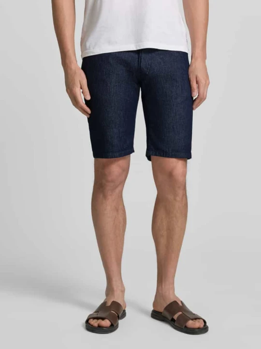 Zdjęcie produktu Szorty jeansowe o kroju regular fit z wpuszczanymi kieszeniami model 'Sisteron' Pierre Cardin Ciemnoniebieski