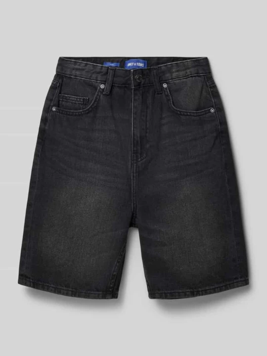 Zdjęcie produktu Szorty jeansowe o kroju relaxed fit z czystej bawełny model 'CARL' Only & Sons Czarny