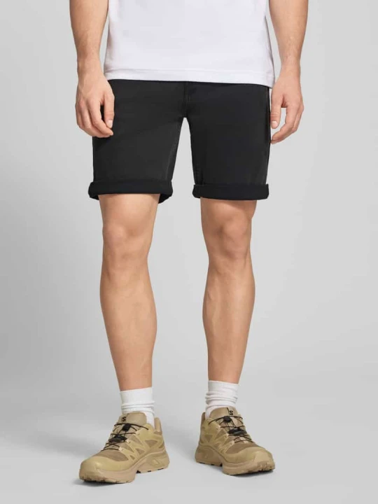 Zdjęcie produktu Szorty jeansowe o kroju slim fit z mieszanki bawełny Calvin Klein Jeans Czarny