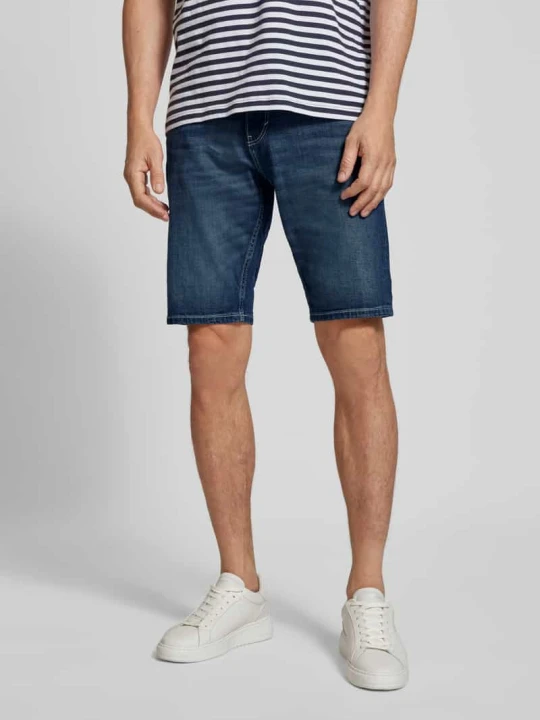 Zdjęcie produktu Szorty jeansowe o kroju slim fit z mieszanki bawełny model ‘JOSH’ Tom Tailor Ciemnoniebieski