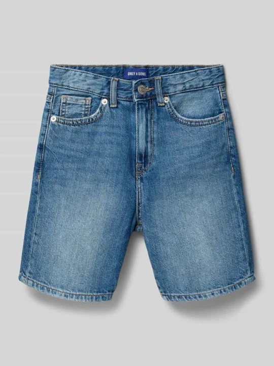 Zdjęcie produktu Szorty jeansowe o kroju straight fit z czystej bawełny model 'JEDGE' Only & Sons Niebieski