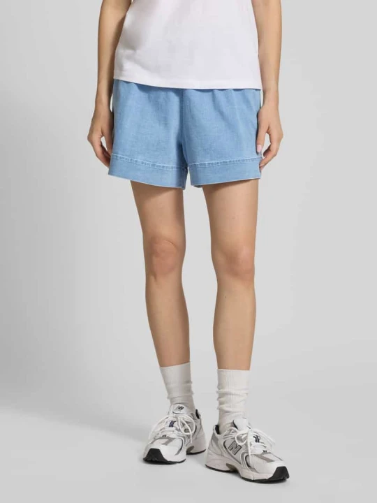 Zdjęcie produktu Szorty jeansowe o kroju wide leg z mieszanki bawełny model 'BILLO' Pieces Różowy