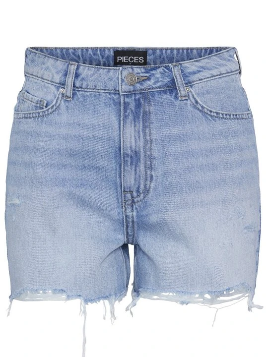 Zdjęcie produktu Szorty jeansowe Pieces jasnoniebieski denim
