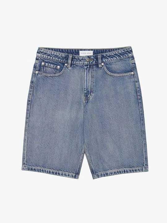 Zdjęcie produktu Szorty jeansowe Pier One By Zalando ciemnoniebieski
