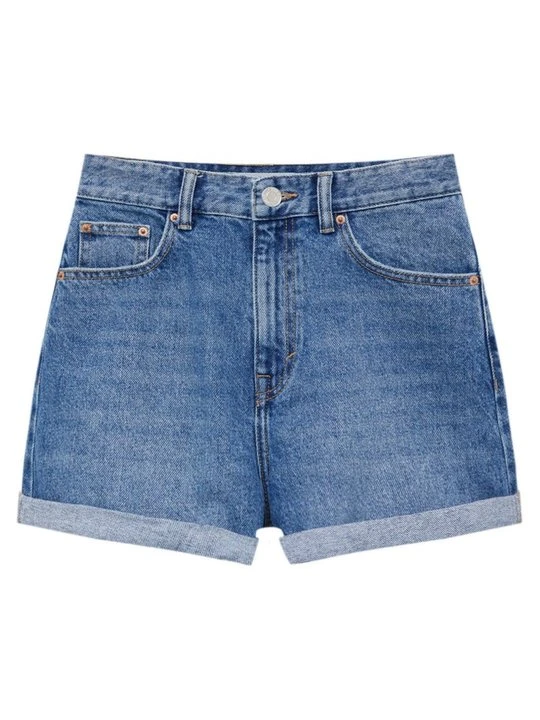 Zdjęcie produktu Szorty jeansowe PULL&BEAR ciemnoniebieski
