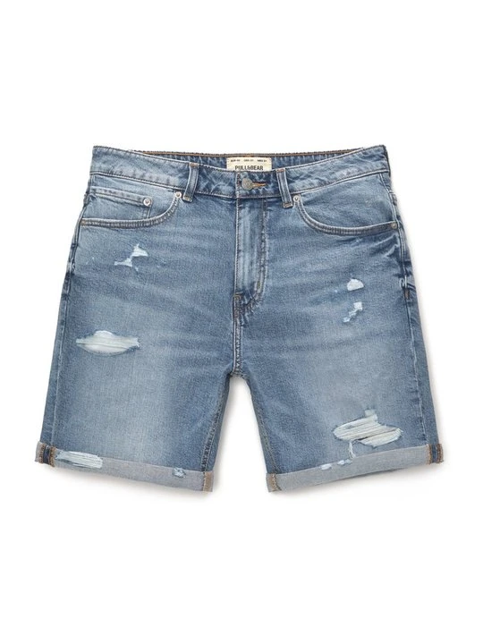 Zdjęcie produktu Szorty jeansowe PULL&BEAR niebieski