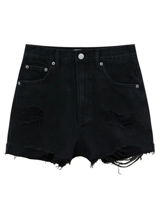 Zdjęcie produktu Szorty jeansowe PULL&BEAR czarny melanż