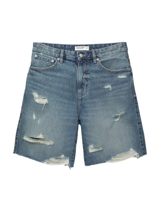 Zdjęcie produktu Szorty jeansowe PULL&BEAR niebieski denim