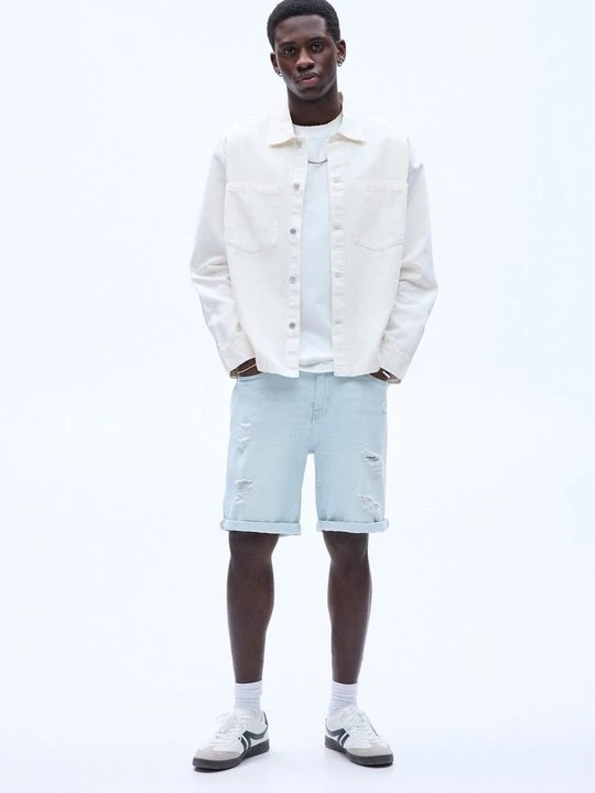 Zdjęcie produktu Szorty jeansowe PULL&BEAR jasnoniebieski denim