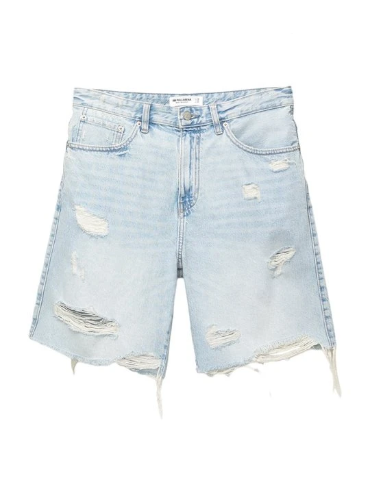 Zdjęcie produktu Szorty jeansowe PULL&BEAR jasnoniebieski denim