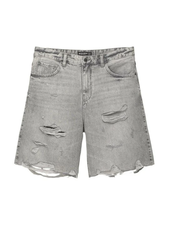 Zdjęcie produktu Szorty jeansowe PULL&BEAR ciemnoszary