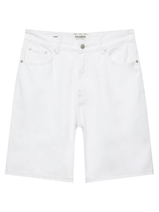 Zdjęcie produktu Szorty jeansowe PULL&BEAR biały