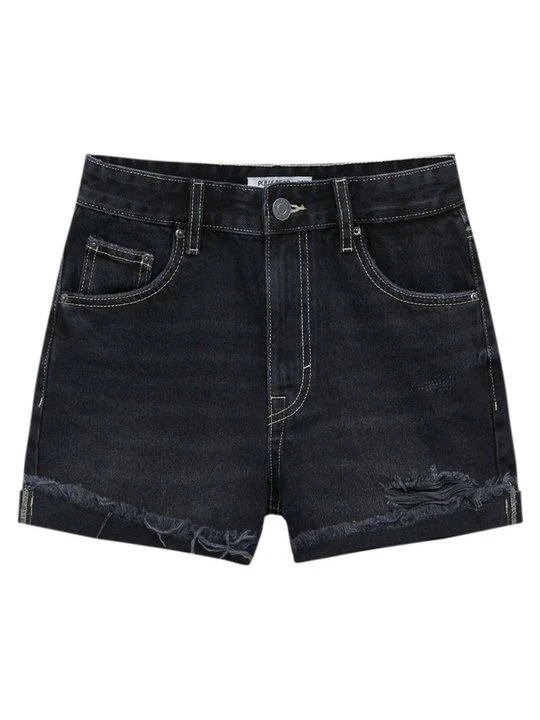 Zdjęcie produktu Szorty jeansowe PULL&BEAR czarny