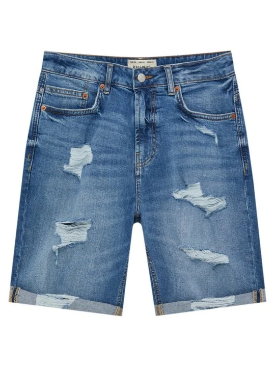 Zdjęcie produktu Szorty jeansowe PULL&BEAR niebieski denim