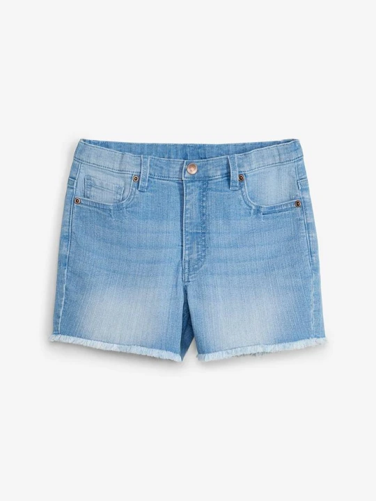Zdjęcie produktu Szorty jeansowe mid waist z bawełną organiczną BonPrix niebieski