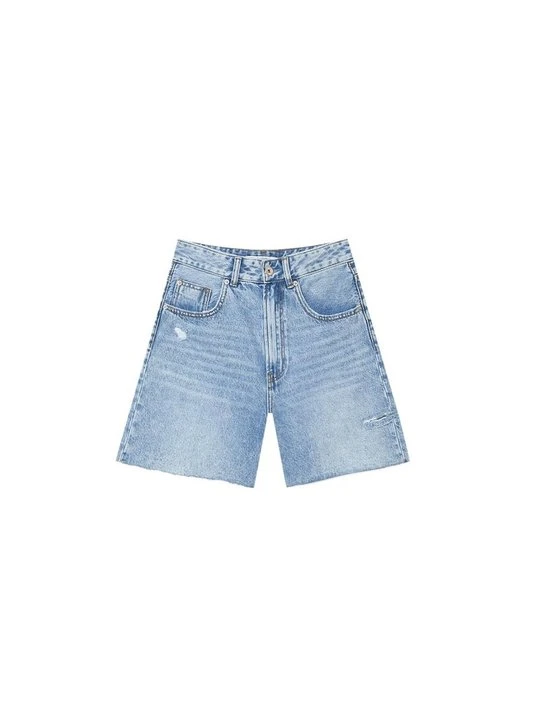 Zdjęcie produktu Szorty jeansowe Stradivarius niebieski denim