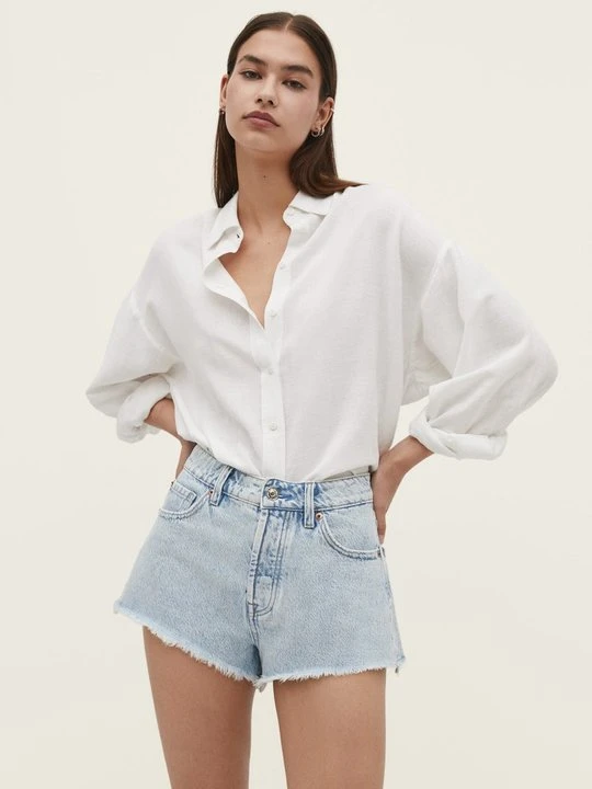 Zdjęcie produktu Szorty jeansowe Stradivarius niebieski denim