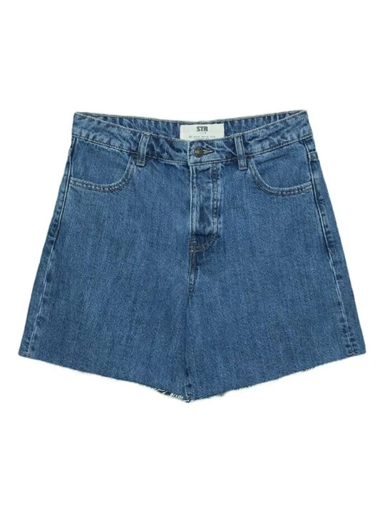 Zdjęcie produktu Szorty jeansowe Stradivarius niebieski denim