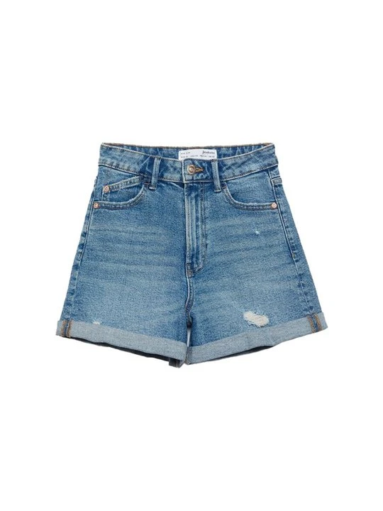 Zdjęcie produktu Szorty jeansowe Stradivarius niebieski denim