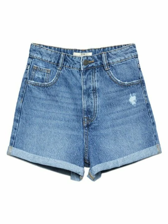 Zdjęcie produktu Szorty jeansowe Stradivarius jasnoniebieski