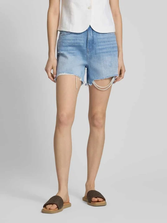 Zdjęcie produktu Szorty jeansowe w kroju regular fit z czystej bawełny model 'SUMMER' Pieces Jasnoniebieski