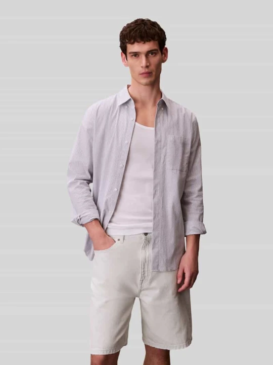 Zdjęcie produktu szorty jeansowe z 5 kieszeni Calvin Klein Jeans Jasnoniebieski