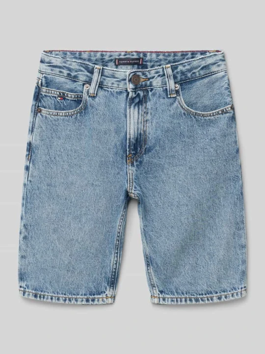 Zdjęcie produktu Szorty jeansowe z 5 kieszeniami i wyhaftowanym logo Tommy Hilfiger Niebieski