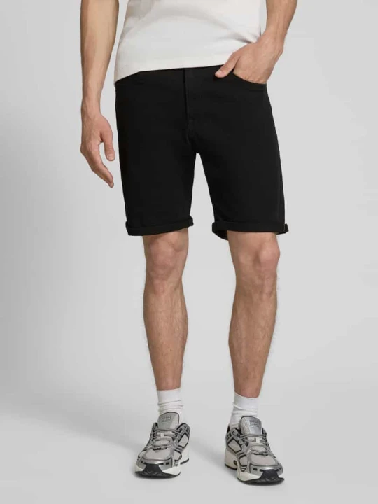Zdjęcie produktu Szorty jeansowe z brzegiem i wpuszczanymi kieszeniami model 'RICK ALLEN' Jack&Jones Czarny