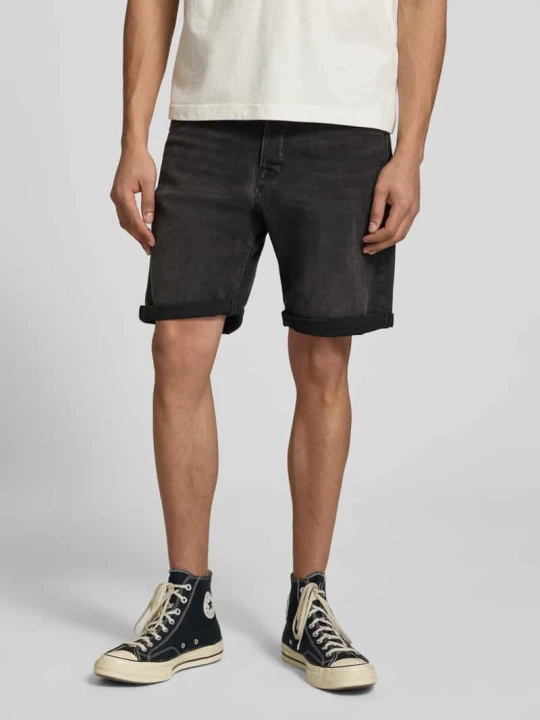 Zdjęcie produktu Szorty jeansowe z brzegiem model 'RICK' Jack&Jones Czarny