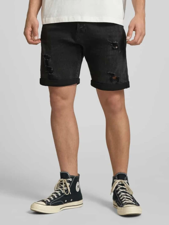 Zdjęcie produktu Szorty jeansowe z brzegiem model 'RICK' Jack&Jones Czarny