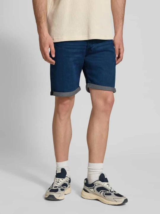 Zdjęcie produktu Szorty jeansowe z brzegiem model 'RICK' Jack&Jones Ciemnoniebieski