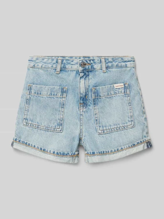 Zdjęcie produktu Szorty jeansowe z naszywanymi kieszeniami i Detal z logo Calvin Klein Jeans Jasnoniebieski
