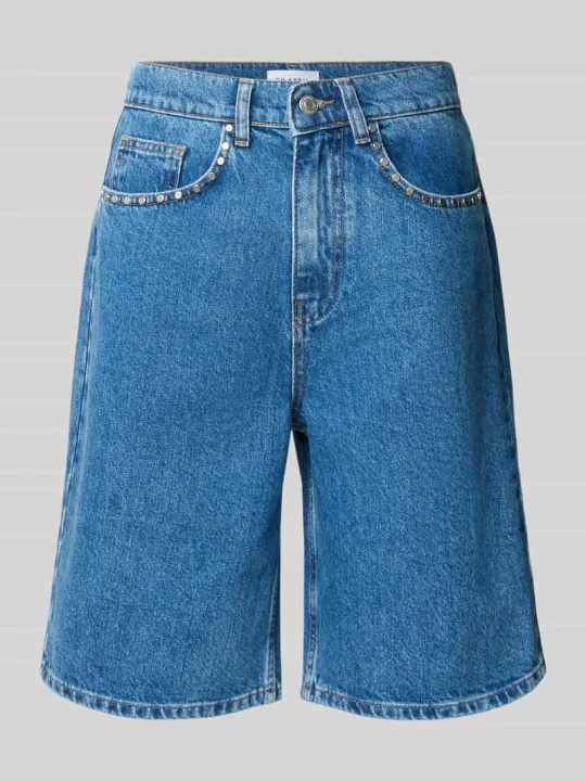 Zdjęcie produktu Szorty jeansowe z nitami model 'Alva' Oh April Jeansowy niebieski