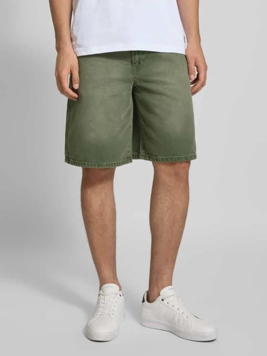Zdjęcie produktu Szorty jeansowe z prostą nogawką i 5 kieszeniami model ‘Rami’ Woodbird Khaki