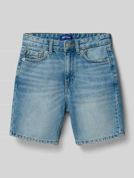 Zdjęcie produktu Szorty jeansowe z prostymi nogawkami z czystej bawełny model 'EDGE' Only & Sons Niebieski