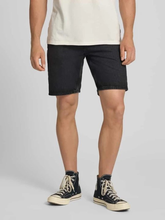 Zdjęcie produktu Szorty jeansowe z prostymi nogawkami z czystej bawełny model 'EDGE' Only & Sons Czarny