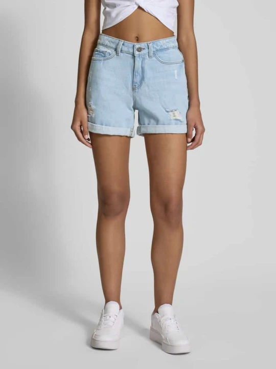 Zdjęcie produktu Szorty jeansowe z przetarciami model ‘SMILEY’ Noisy May Jasnoniebieski